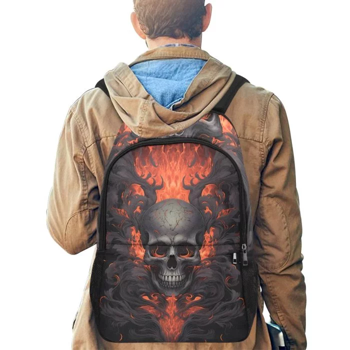 Fire Skull Backpack Men