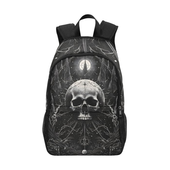 Black Skull Art Backpack Front