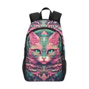 Pink Steampunk Cat Backpack Front