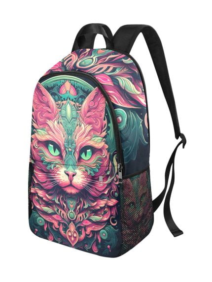 Pink Steampunk Cat Backpack Side