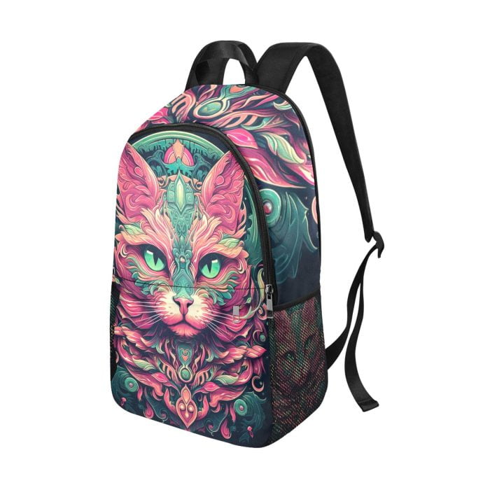 Pink Steampunk Cat Backpack Side