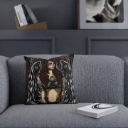 Angel La Catrina Dia de Los Muertos Tattooed Girl Pillow Living Room