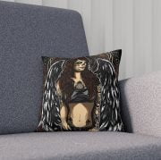 Angel La Catrina Dia de Los Muertos Tattooed Girl Pillow Armchair