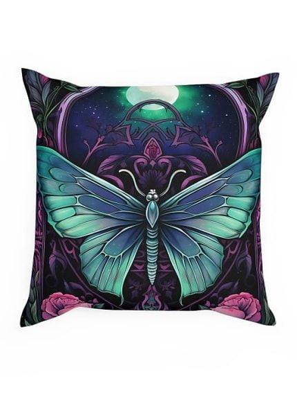 Pillow Fantasy Art Green Butterfly Front