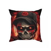 Pillow Bloody Skull Tattoo Art Front