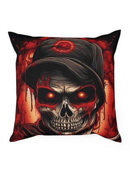 Pillow Bloody Skull Tattoo Art Front