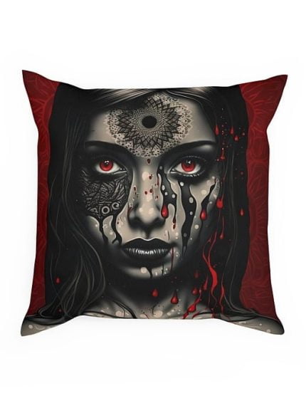 Pillow Dark Art Mandala Woman Front