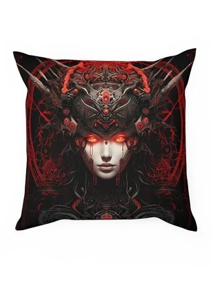 Pillow Evil Futuristic Girl Front