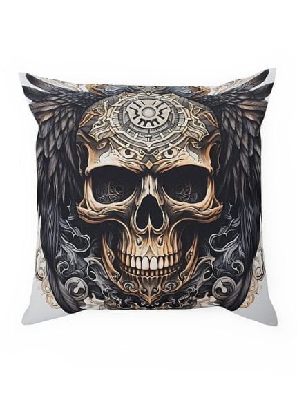 Pillow Skull Wings Art Front