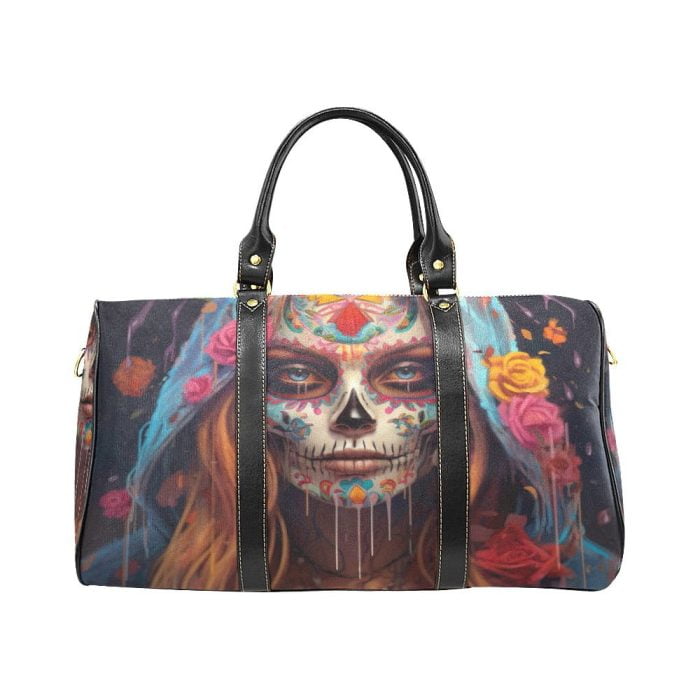 La Catrina Drip Art Travel Bag Front