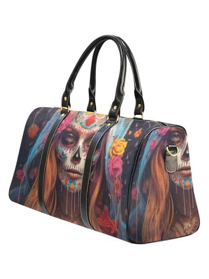 La Catrina Drip Art Travel Bag Left