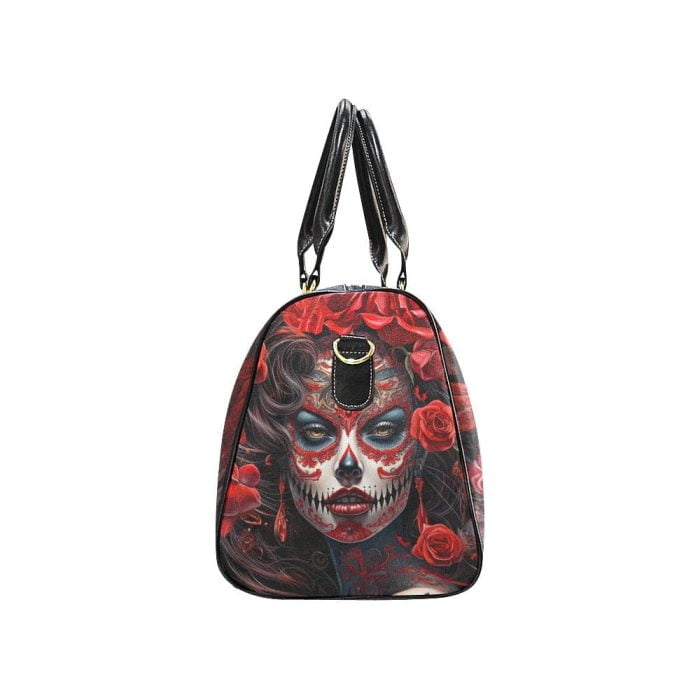 La Catrina Red Roses Day of the Dead Travel Bag Side