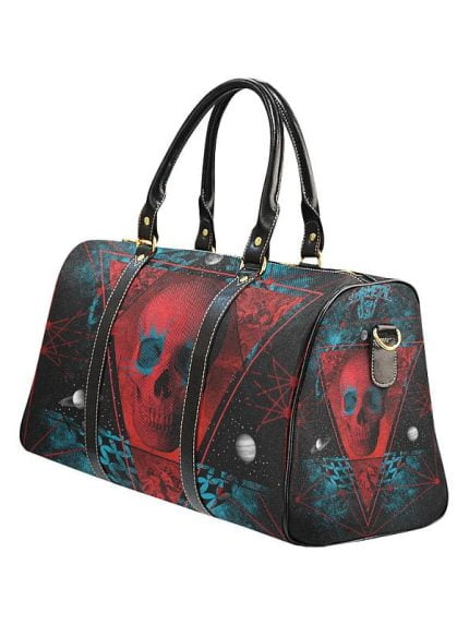 Geometric Skull Universe Travel Bag Left