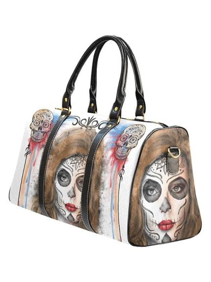 Watercolor La Catrina Travel Bag Left