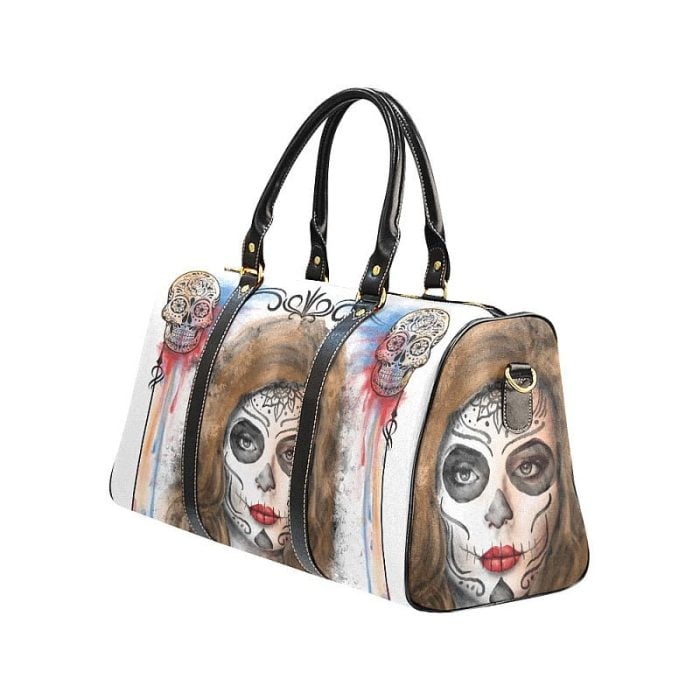 Watercolor La Catrina Travel Bag Left