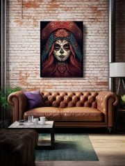 Canvas Sugarskull La Catrina Living Room