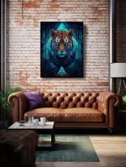 Canvas Blue Ice Lion Living Room