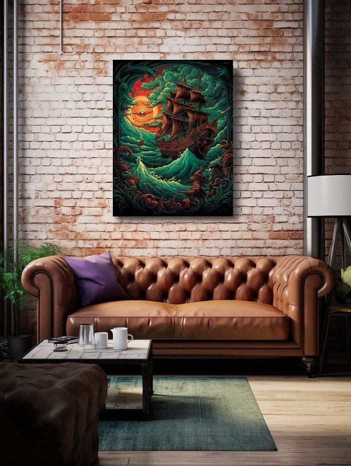 Canvas Pirate Ship Oceanic Chaos Living Room