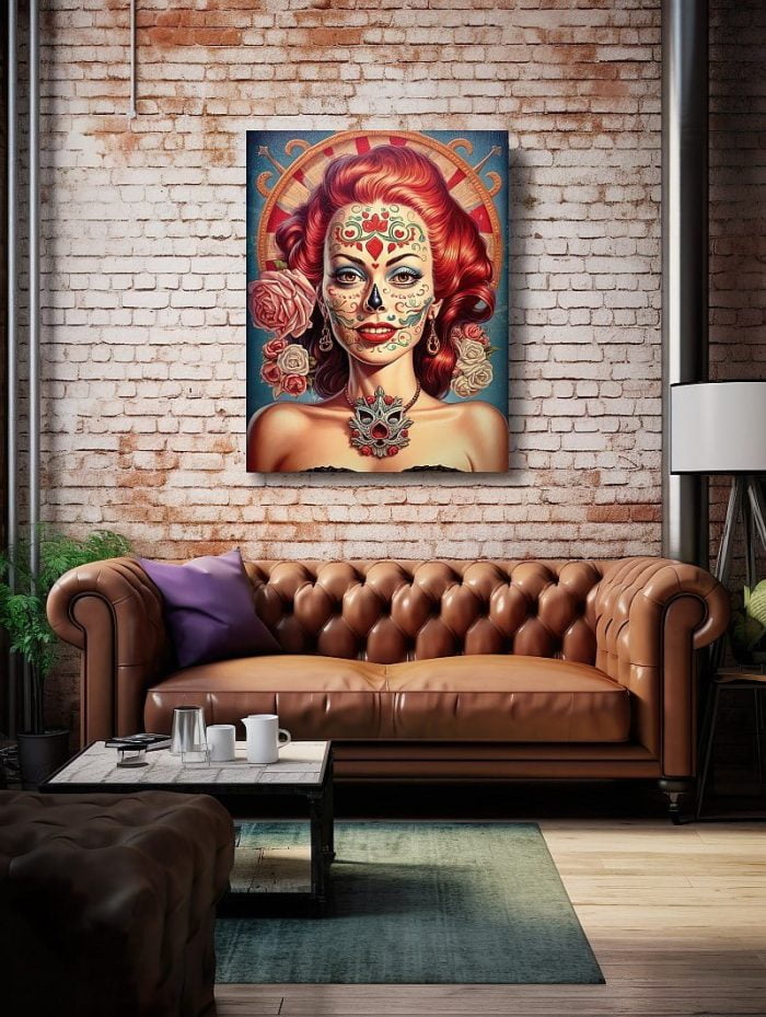 Canvas Marilyn Monroe Sugarskull living room