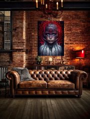 Dark Art Mandala Girl Canvas Loft