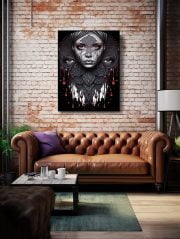 Canvas Dark Art Bloody Mandala Woman Living Room