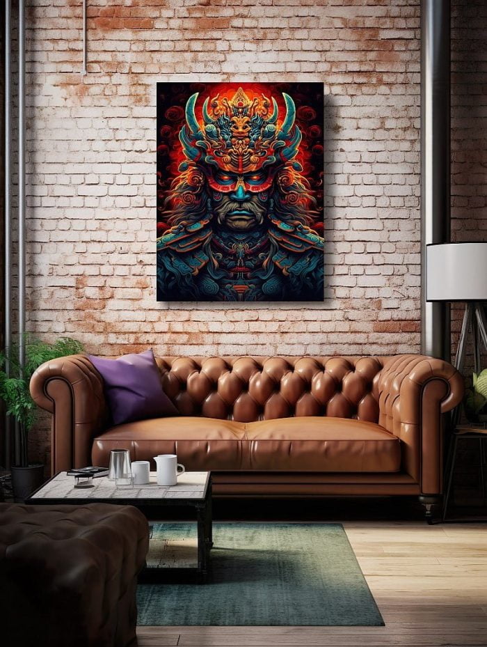 Canvas Samurai Skull Living Room