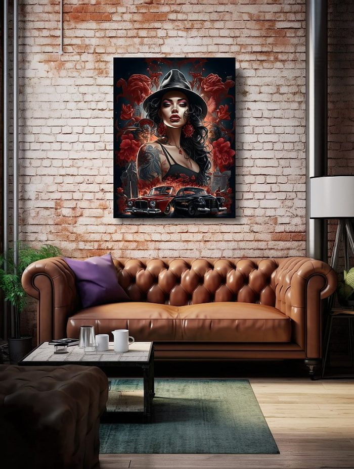 Canvas Chicana Gangster Girl Living Room