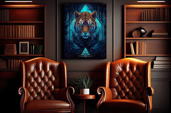 Canvas Blue Ice Lion Loft