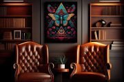 Canvas Pyramid Blue Butterfly Smoker Lounge