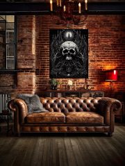 Canvas Black Skull Art Loft