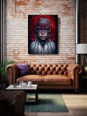 Dark Art Mandala Girl Canvas Living Room