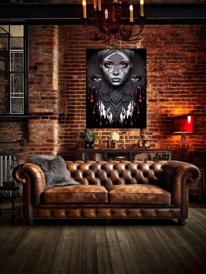 Canvas Dark Art Bloody Mandala Woman Loft