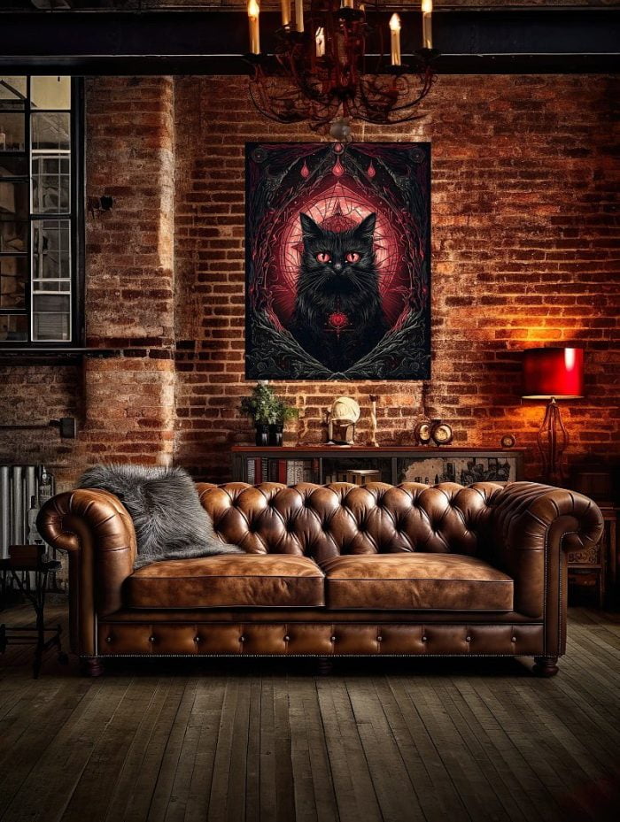 Canvas Fantasy Art Mystic Cat Loft