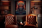 Canvas Samurai Skull Smoker Lounge