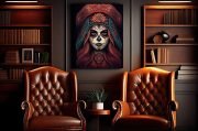 Canvas Sugarskull La Catrina Smoker Lounge