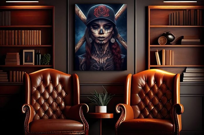 Canvas Baseball La Catrina Smoker Lounge