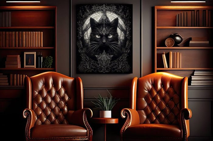 Canvas Black Cat Wicca House