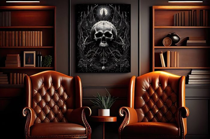 Canvas Black Skull Art House