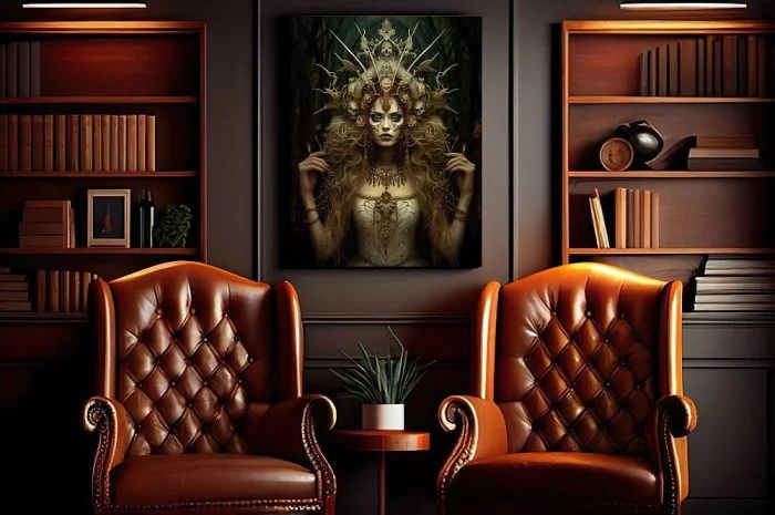 Canvas Queen of the Forest Evil Art Smoker Lounge