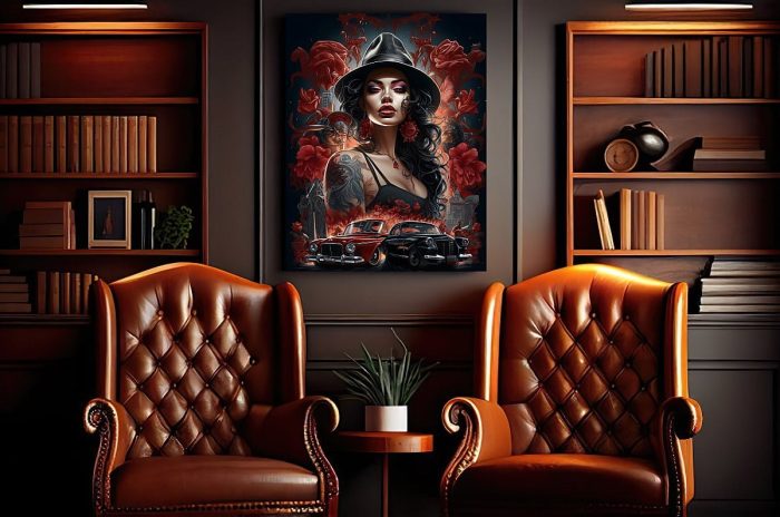 Canvas Chicana Gangster Girl House