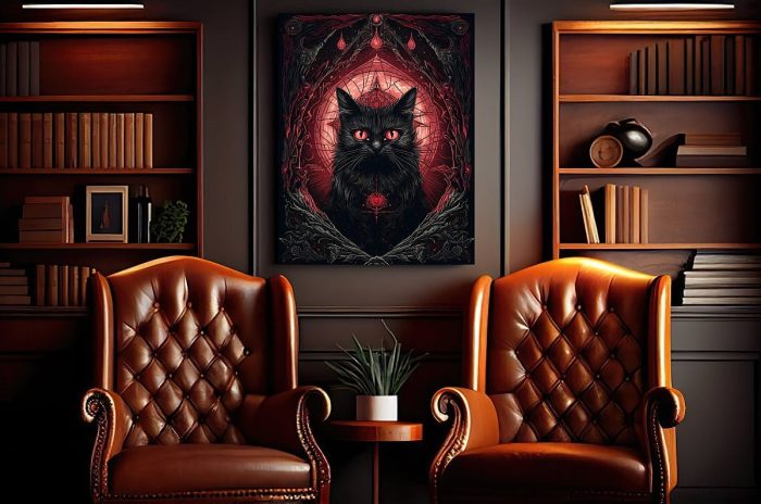 Canvas Fantasy Art Mystic Cat House