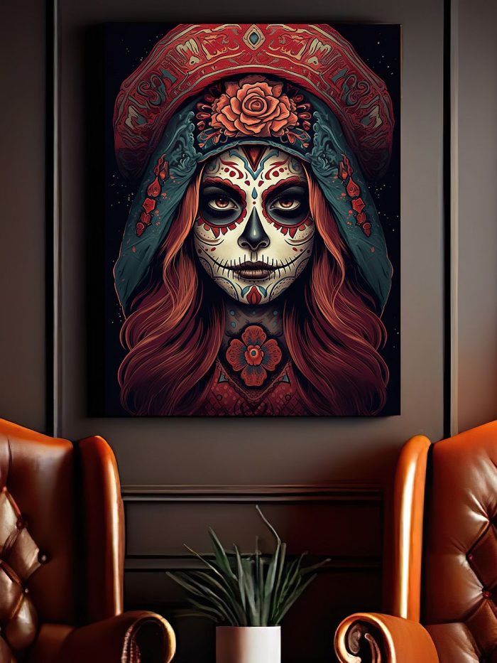 Canvas Sugarskull La Catrina Mancave