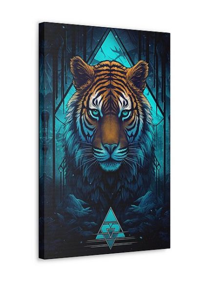 Canvas Blue Ice Lion Front