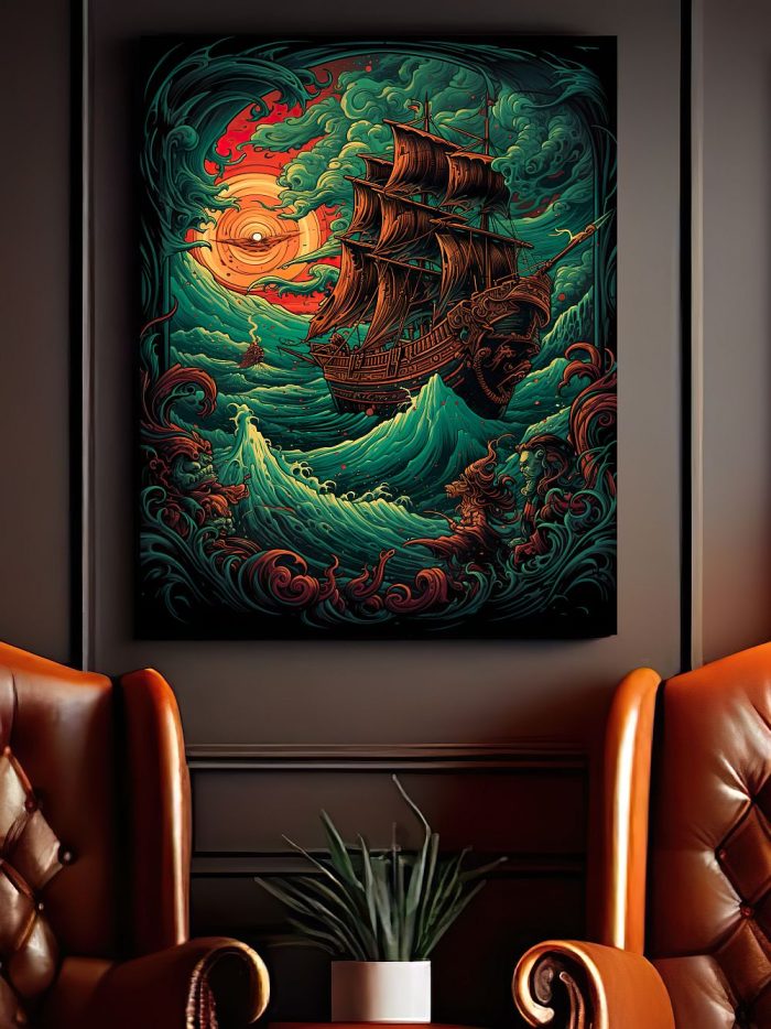 Canvas Pirate Ship Oceanic Chaos Mancave