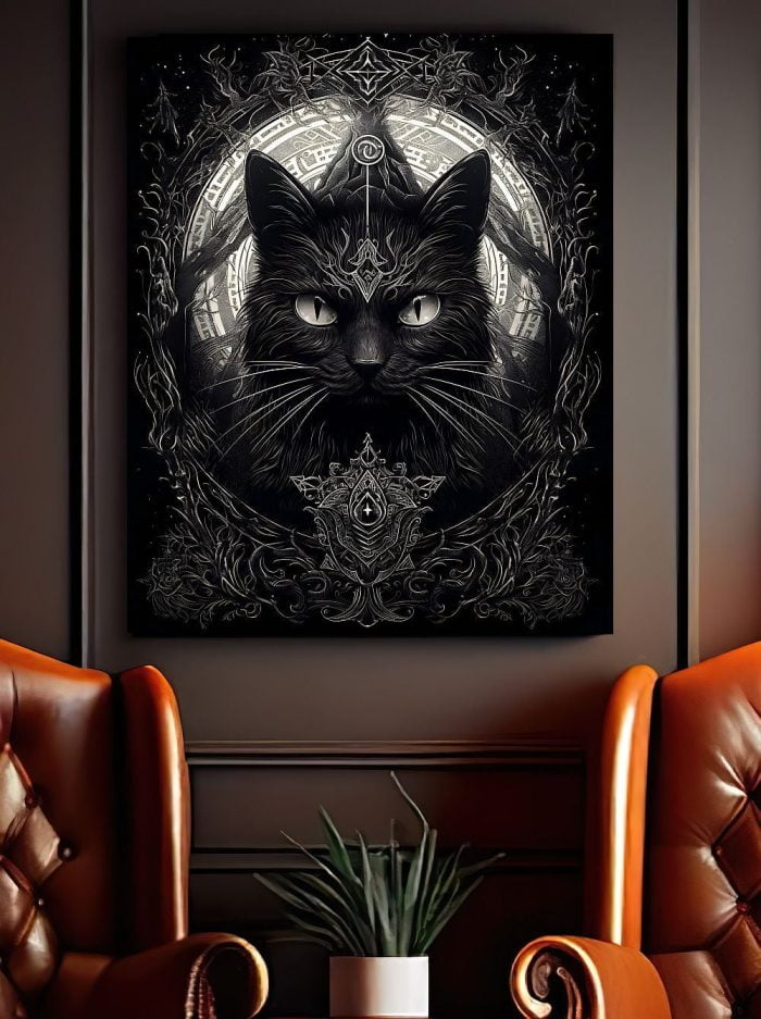 Canvas Black Cat Wicca Office