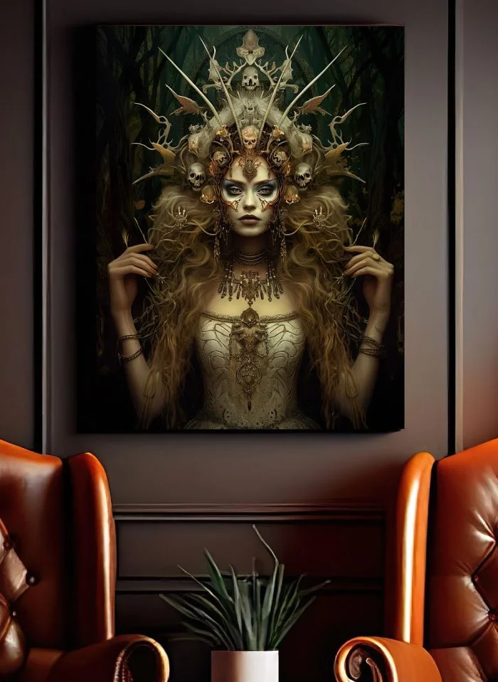 Canvas Queen of the Forest Evil Art Mancave