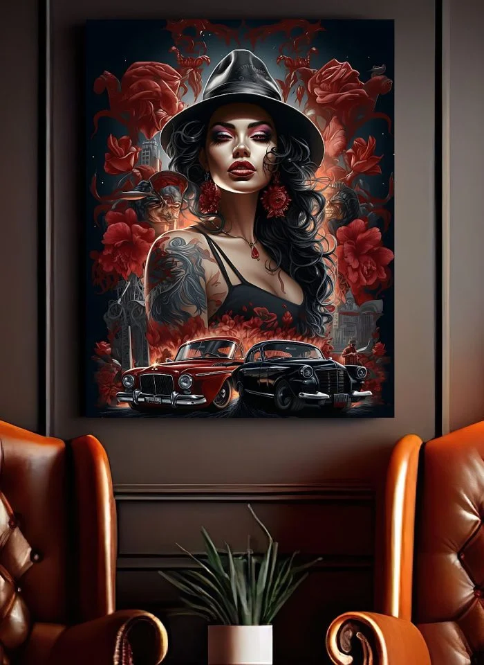 Canvas Chicana Gangster Girl Chair