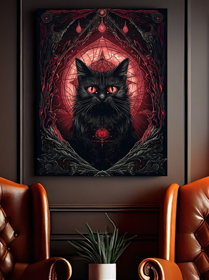 Canvas Fantasy Art Mystic Cat Office