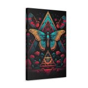 Canvas Pyramid Blue Butterfly Front