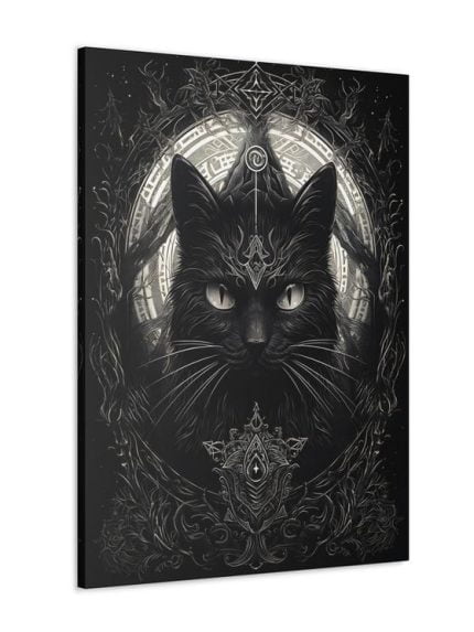 Canvas Black Cat Wicca Front